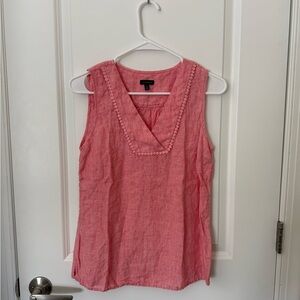 Talbots Pink Linen Sleeveless Blouse